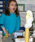 A child reacting to an experiment